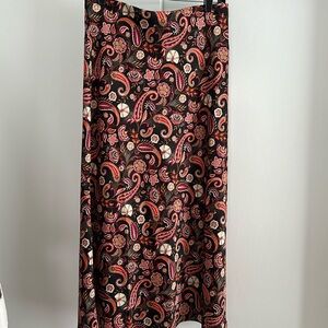 Paisley print midi skirt